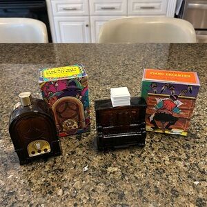 Avon After Shave Piano Decanter Tai Winds and Remember When Radio Decanter Spicy